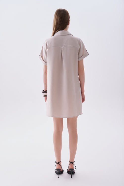  A FORM MİNİ KETEN ELBİSE