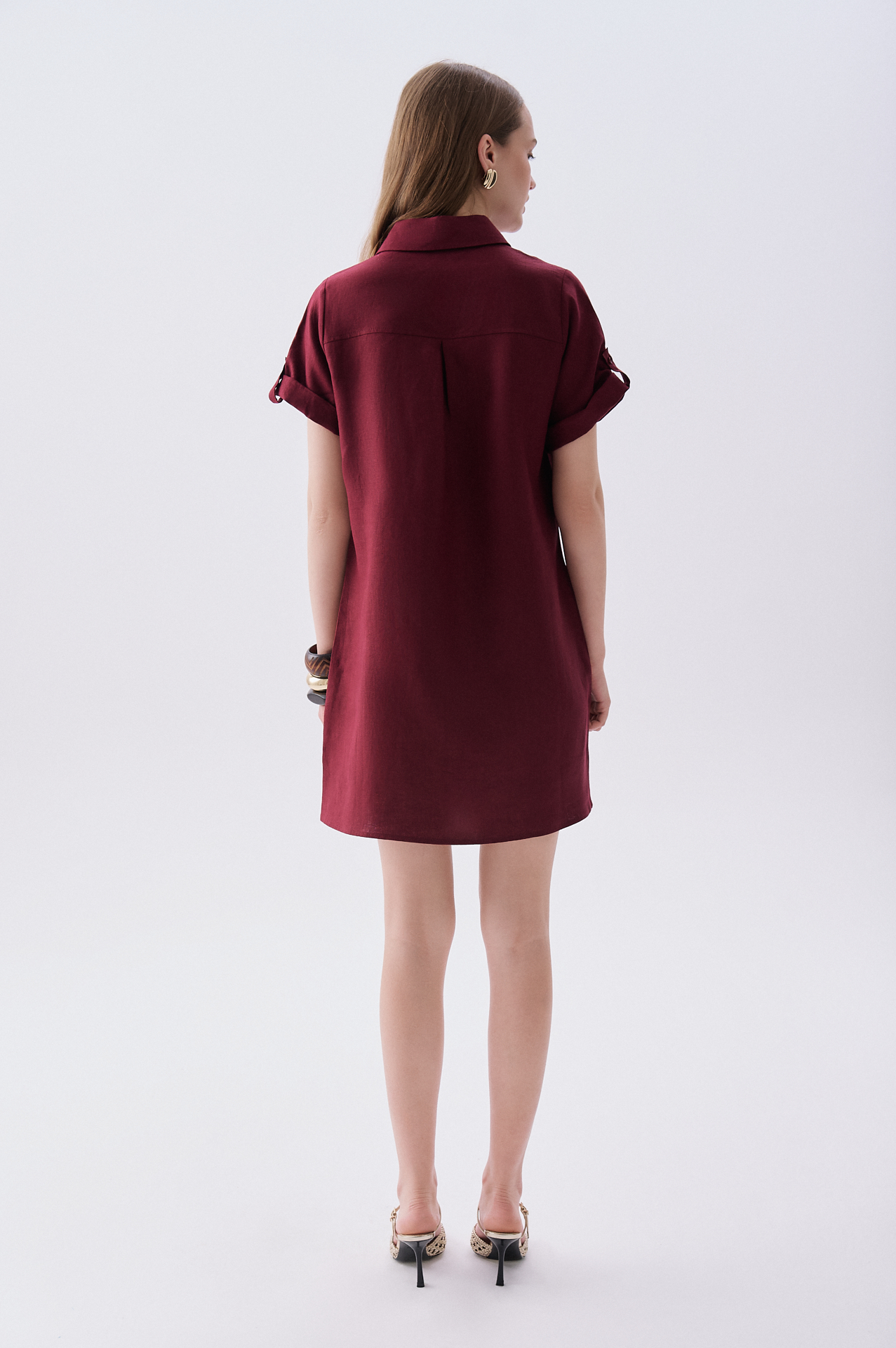 A FORM MİNİ KETEN ELBİSE