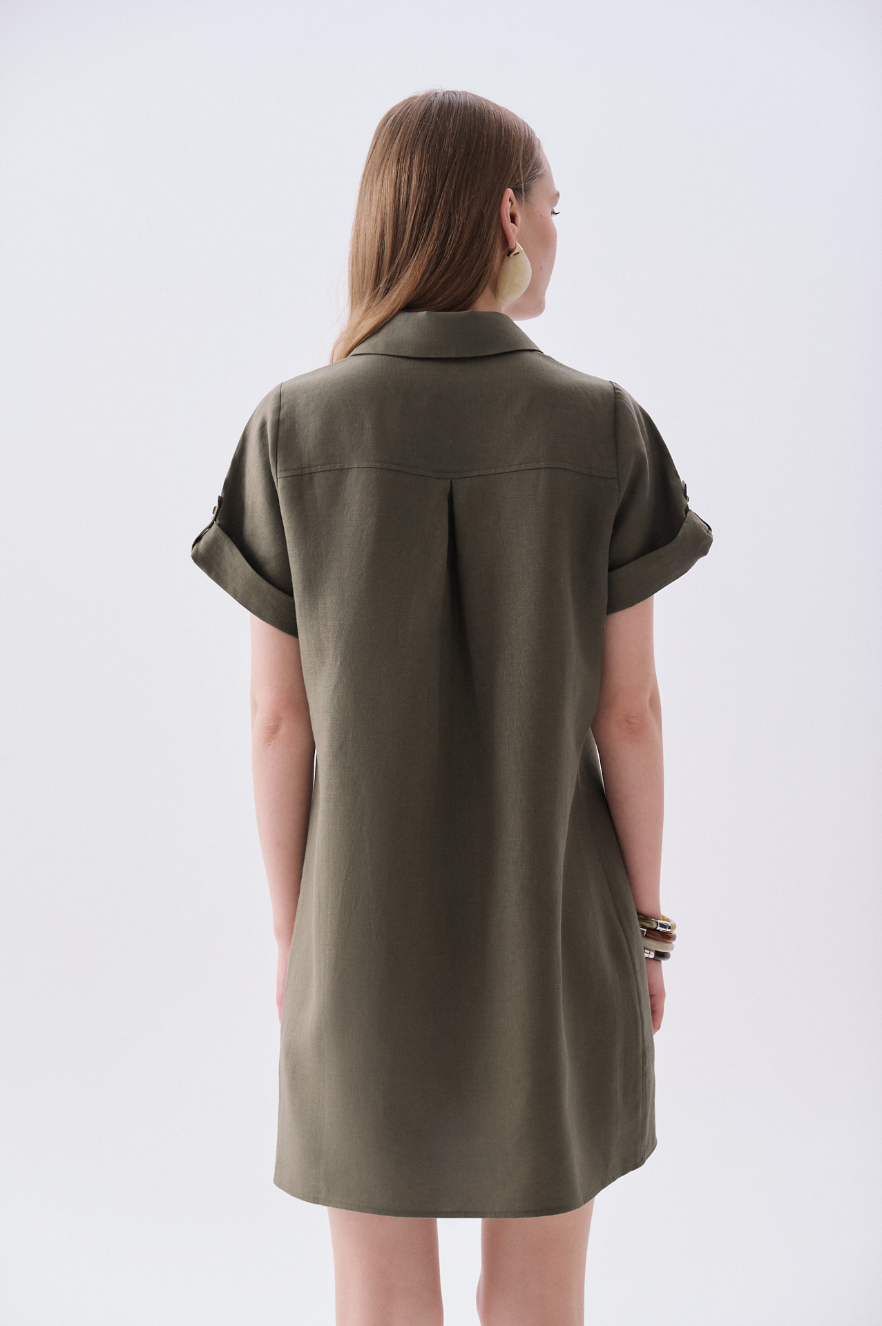 A FORM MİNİ KETEN ELBİSE