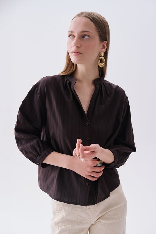 KETEN KARIŞIMLI POLO YAKA KISA KOLLU KAZAK