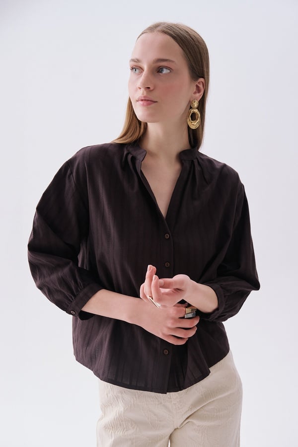 KETEN KARIŞIMLI POLO YAKA KISA KOLLU KAZAK