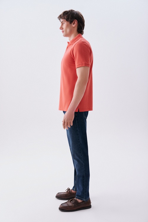 Erkek Turuncu Polo Yaka T-Shirt