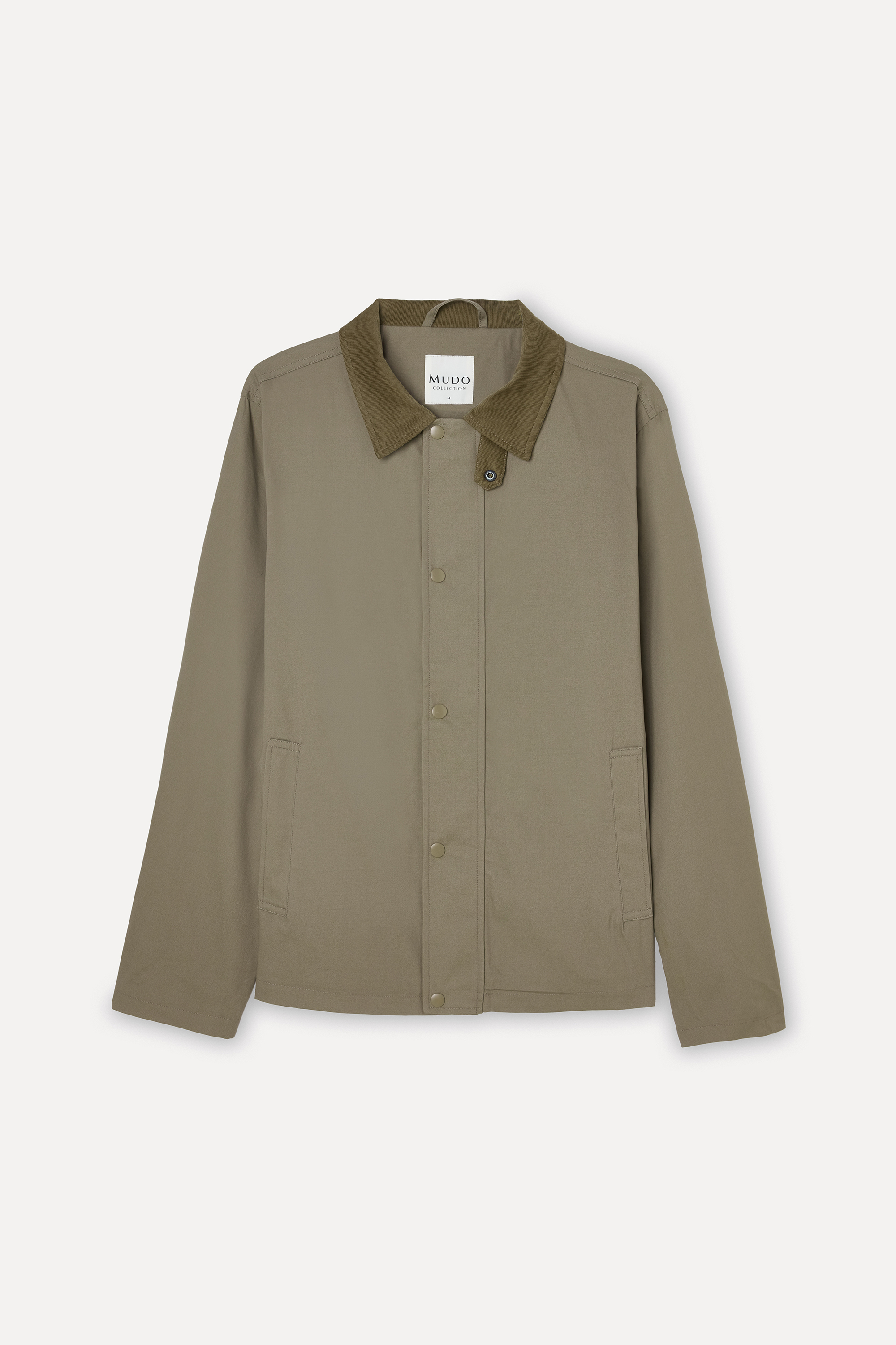 Erkek Vizon Rengi Regular Fit Kemerli Kadife Yaka Mont Ceket