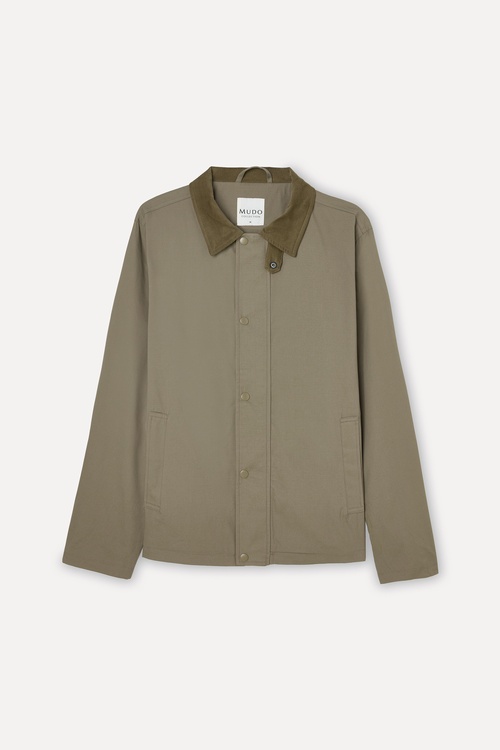  Erkek Vizon Rengi Regular Fit Kemerli Kadife Yaka Mont Ceket