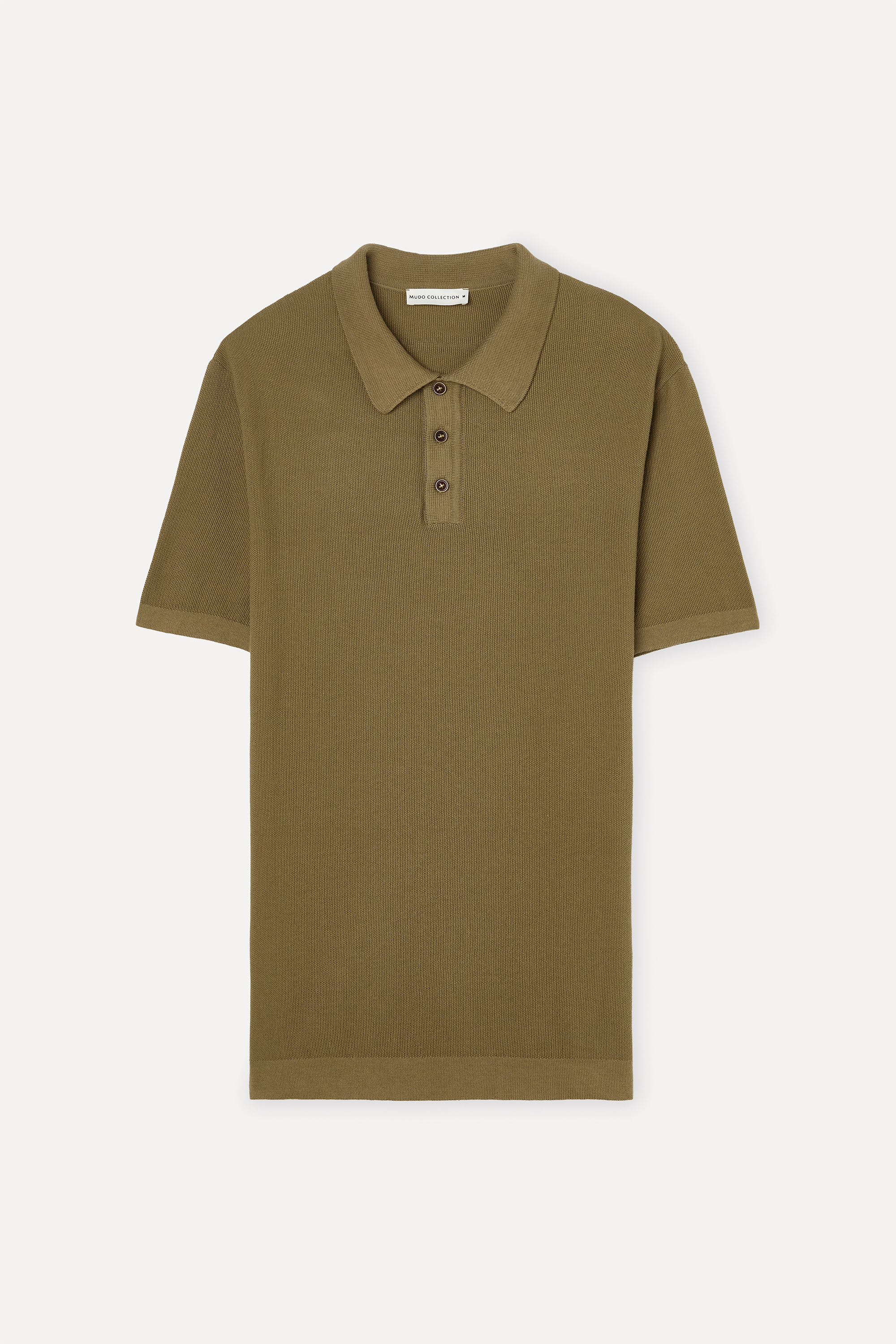 Erkek Kahverengi Düğmeli Polo Yaka Kısa Kollu Triko Kazak