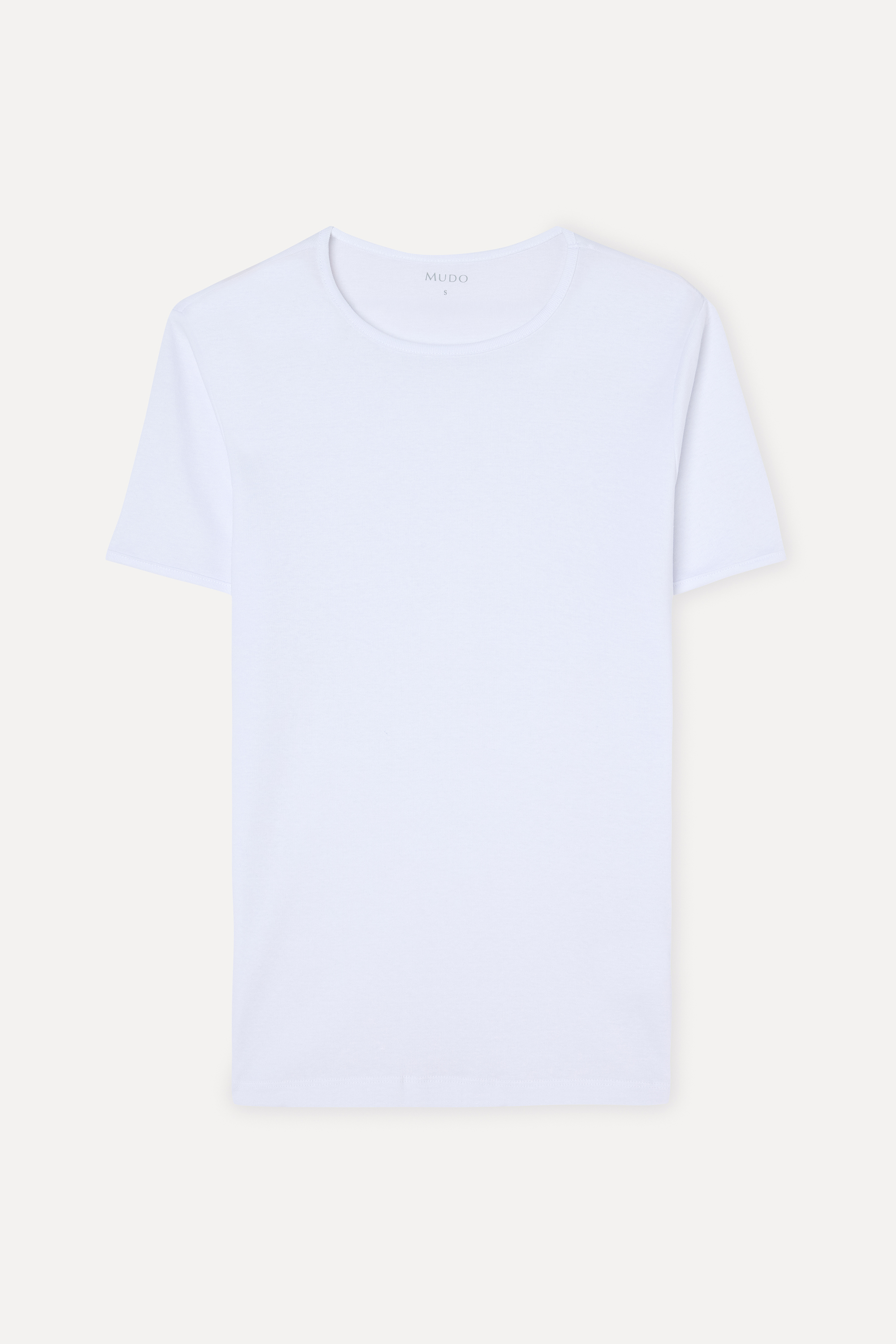 Erkek Beyaz Bisiklet Yaka T-Shirt