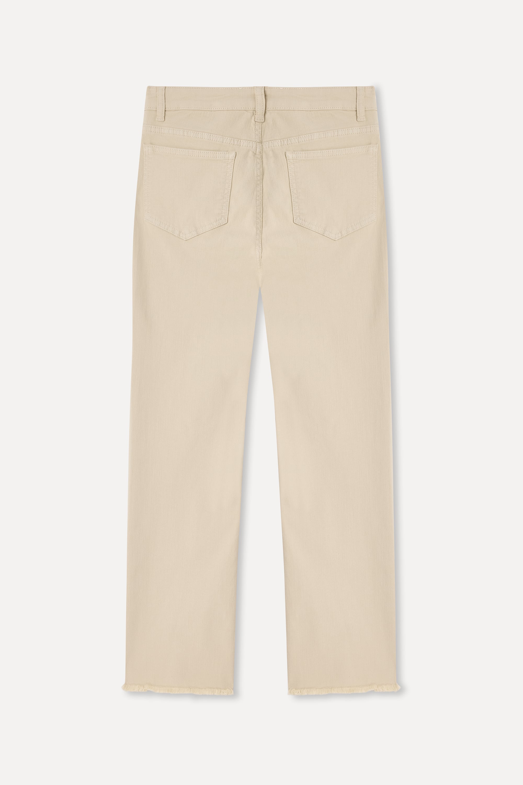 Kadın Ekru Cropped Flare Fit Pantolon