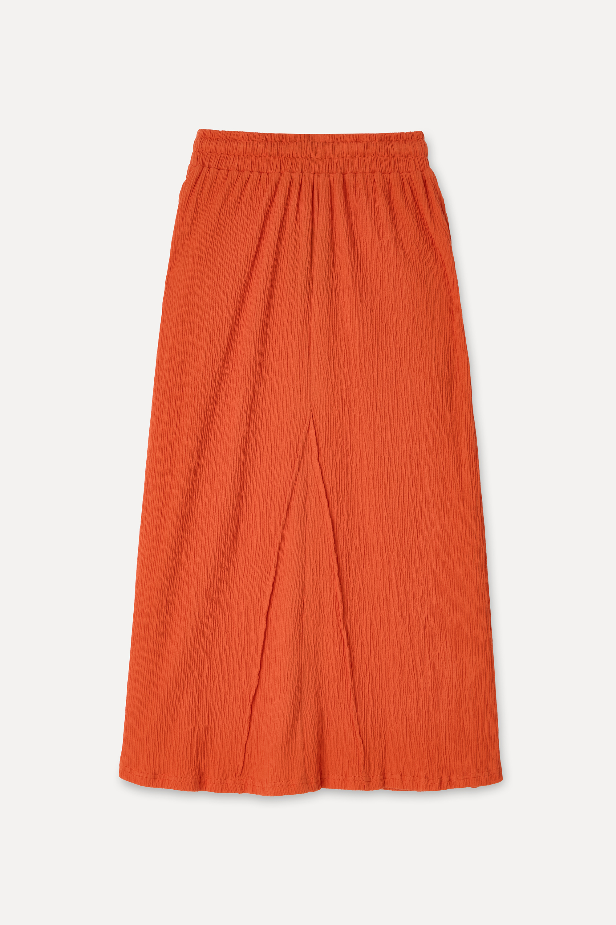 Kadın Kırmızı Loose Fit Beli Bağlamalı Midi Etek