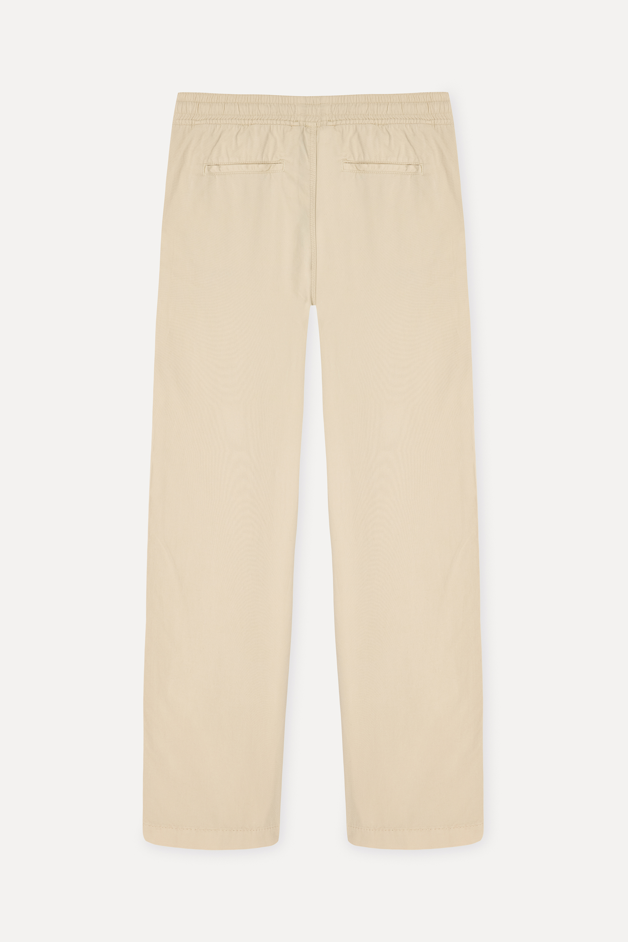 Erkek Bej Straight Fit Beli Bağlamalı Pantolon