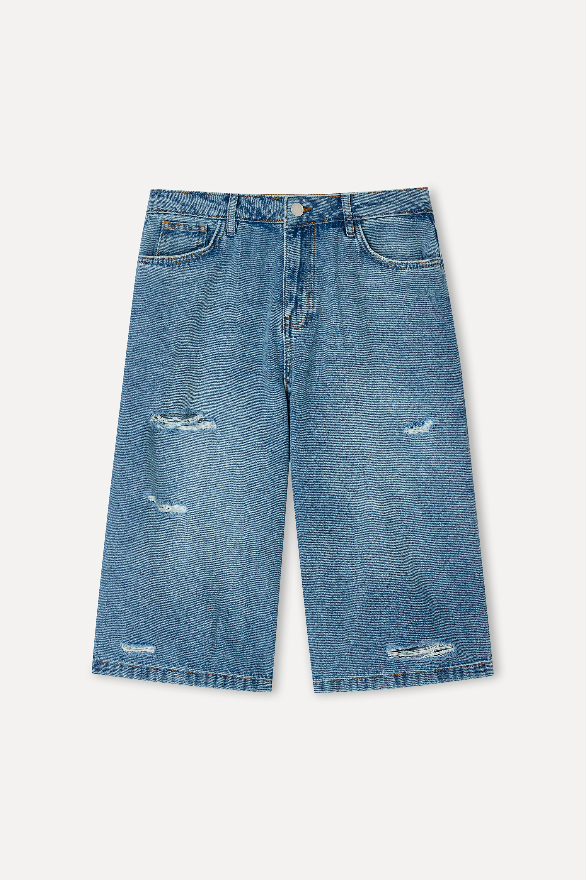 Kadın İndigo Straight Fit Bermuda Şort