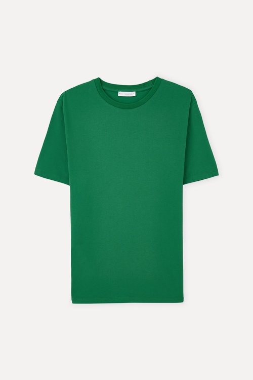  Erkek Yeşil Comfort Fit Bisiklet Yaka T-Shirt