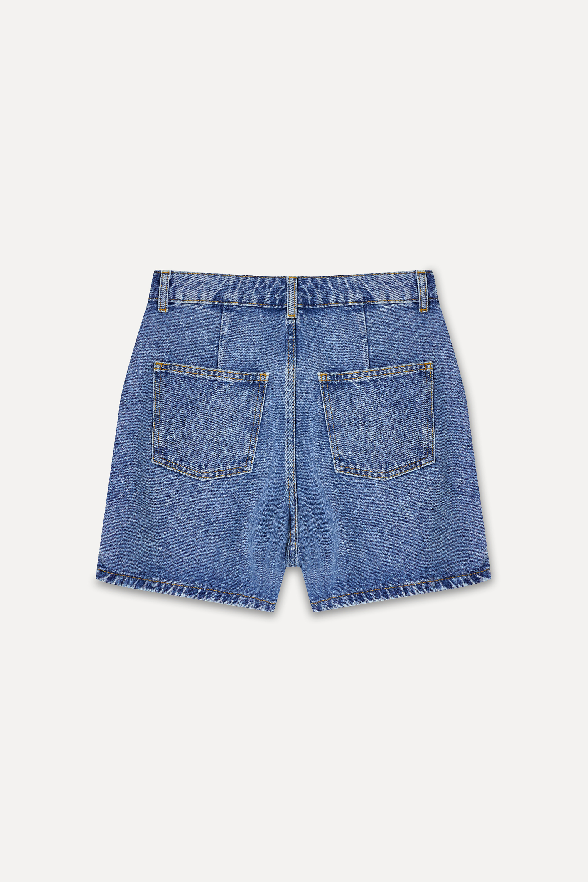 Kadın İndigo Kruvaze Jean Şort Etek