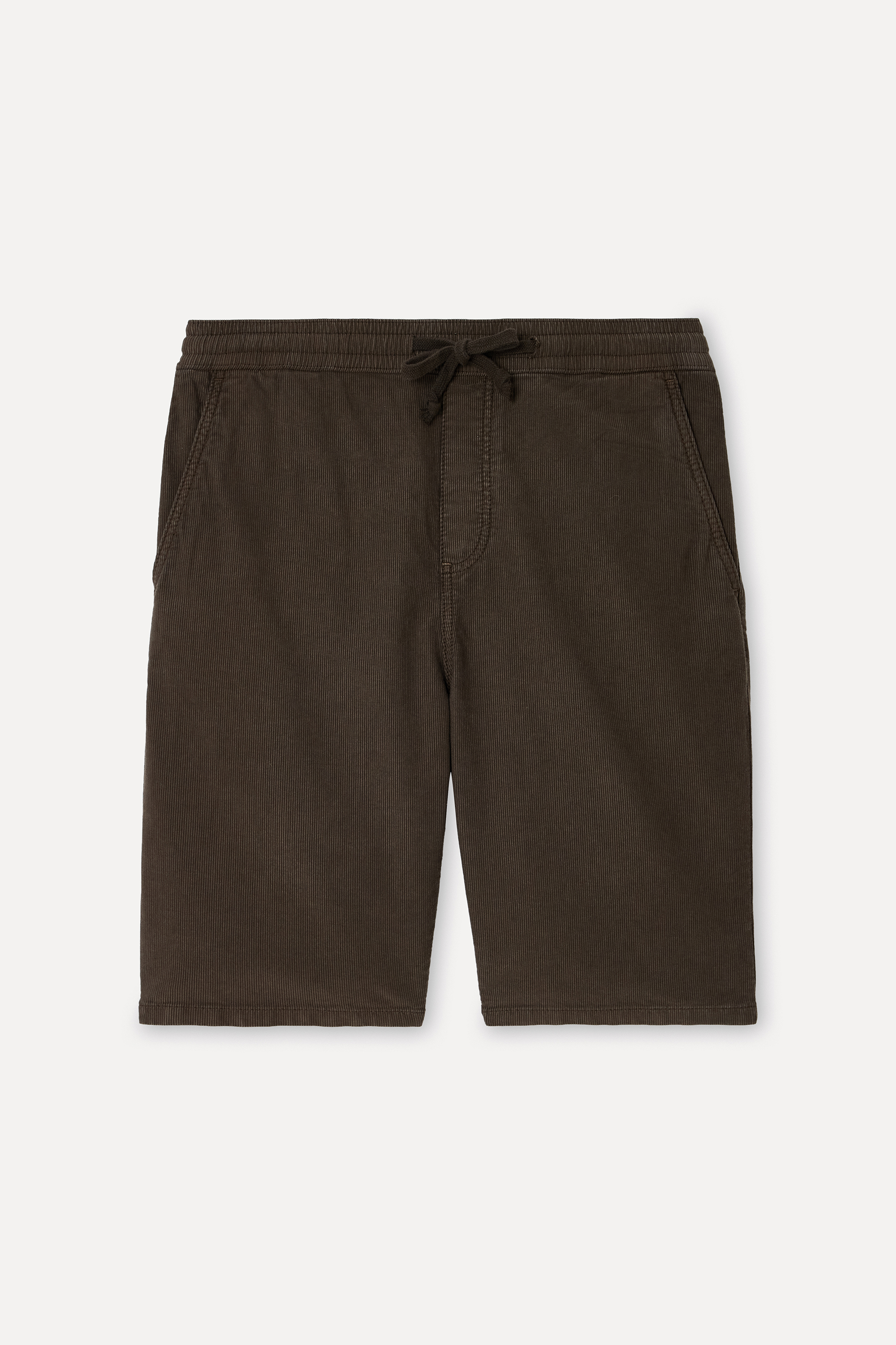 Erkek Kahverengi Tekstürlü Straight Fit Şort