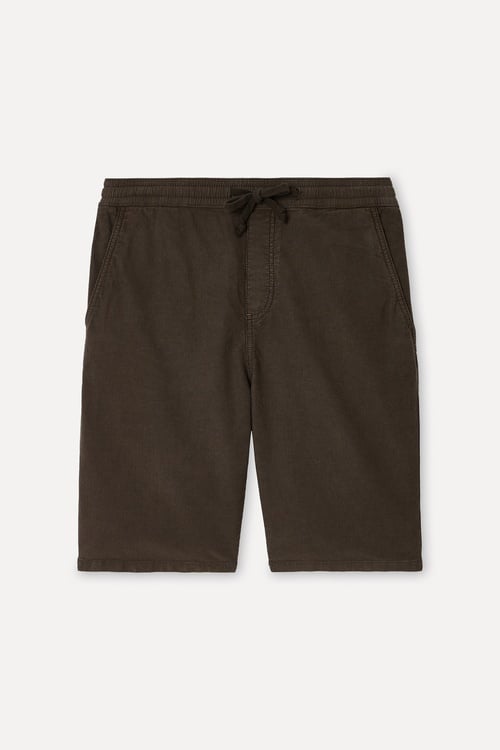  Erkek Kahverengi Tekstürlü Straight Fit Şort