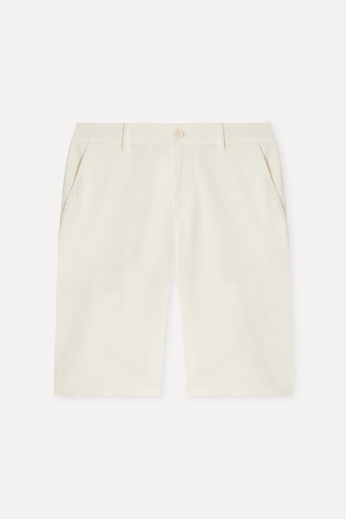  Erkek Kırık Beyaz Straight Fit Chino Şort