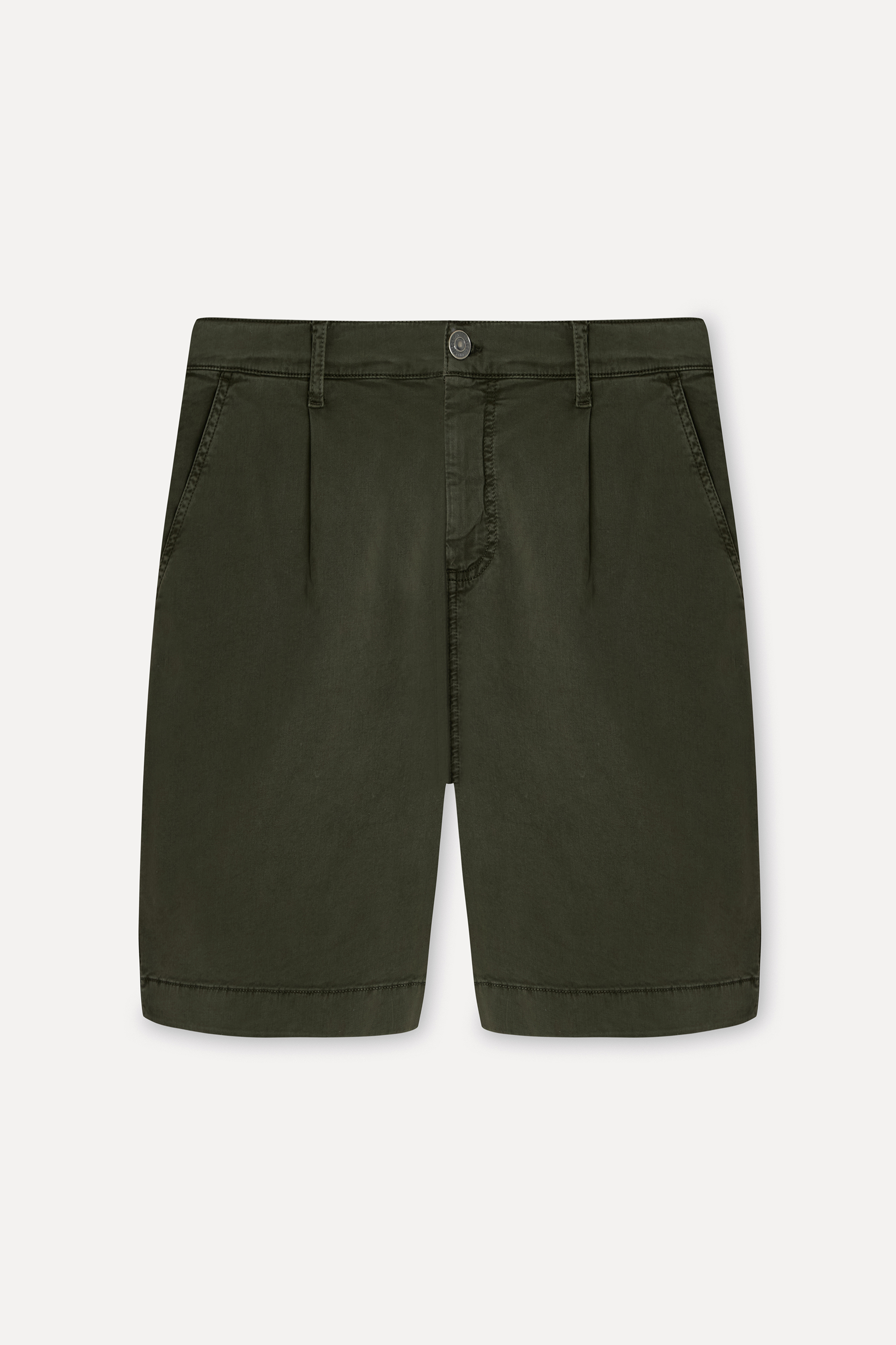 Erkek Haki Straight Fit Chino Şort
