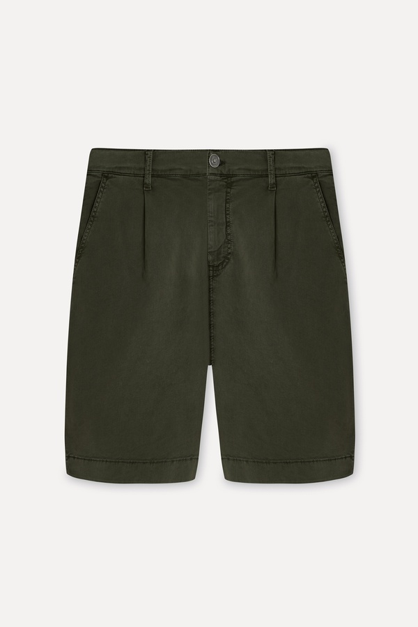 Erkek Haki Straight Fit Chino Şort