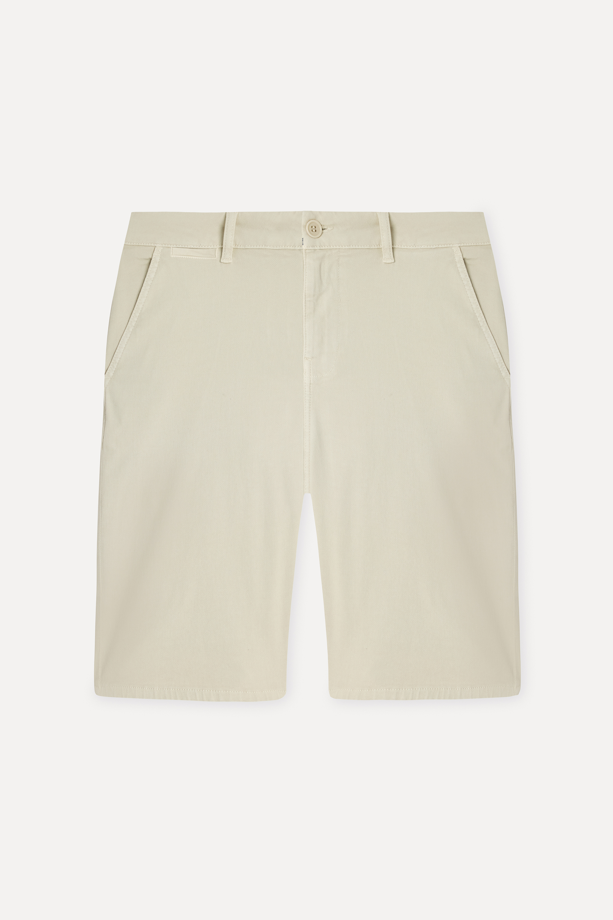 Erkek Bej Straight Fit Chino Şort