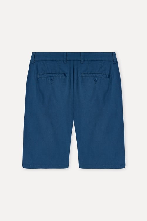 Erkek İndigo Straight Fit Chino Şort
