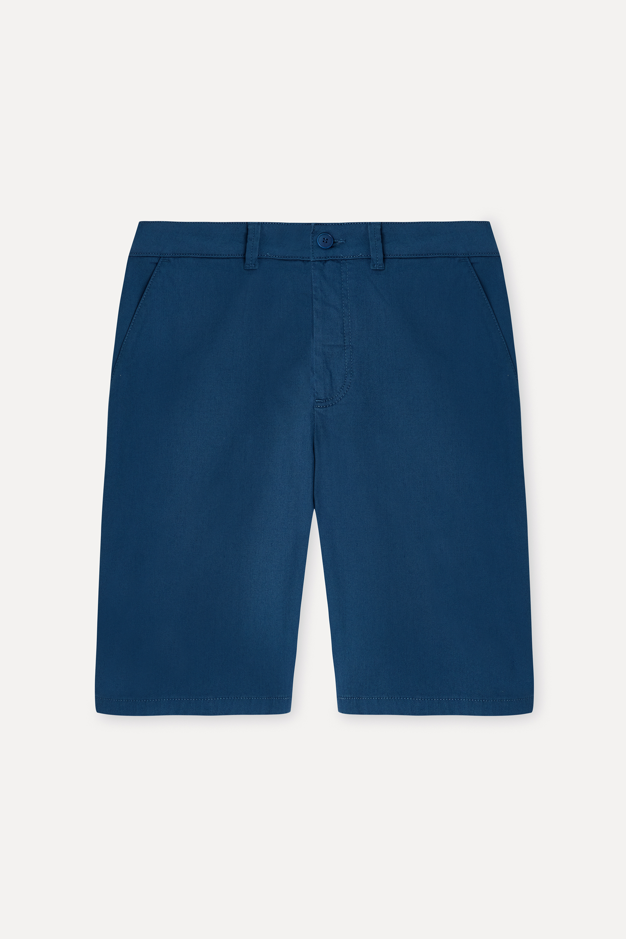 Erkek İndigo Straight Fit Chino Şort
