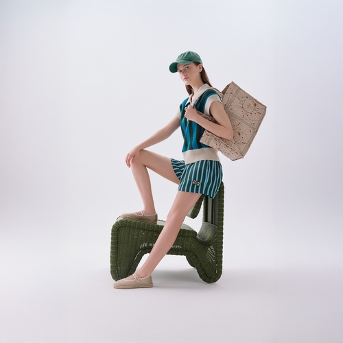 Kadın Bej Desenli Kapitoneli El Çantası