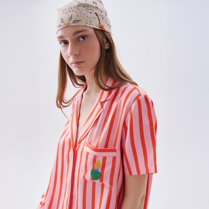 Kadın Bej Desenli Fular