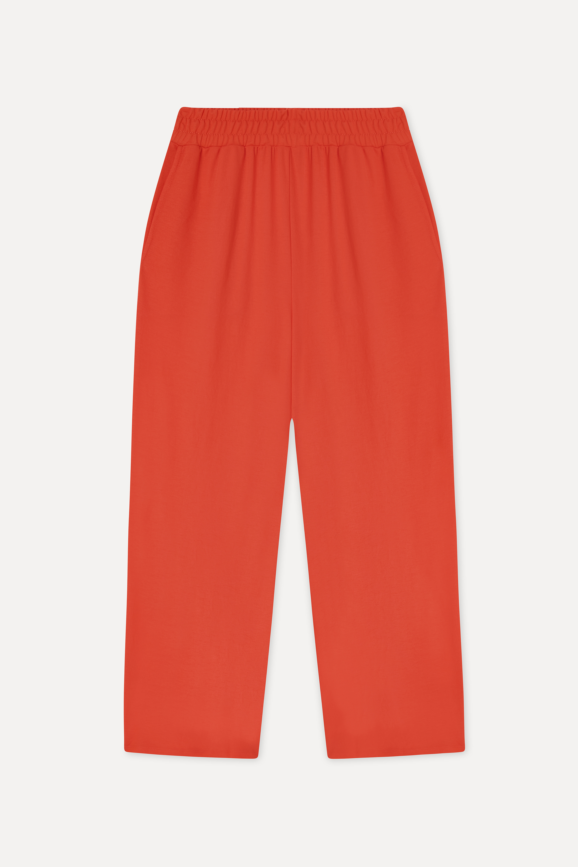 Kadın Kırmızı Wide Leg Örme Pantolon