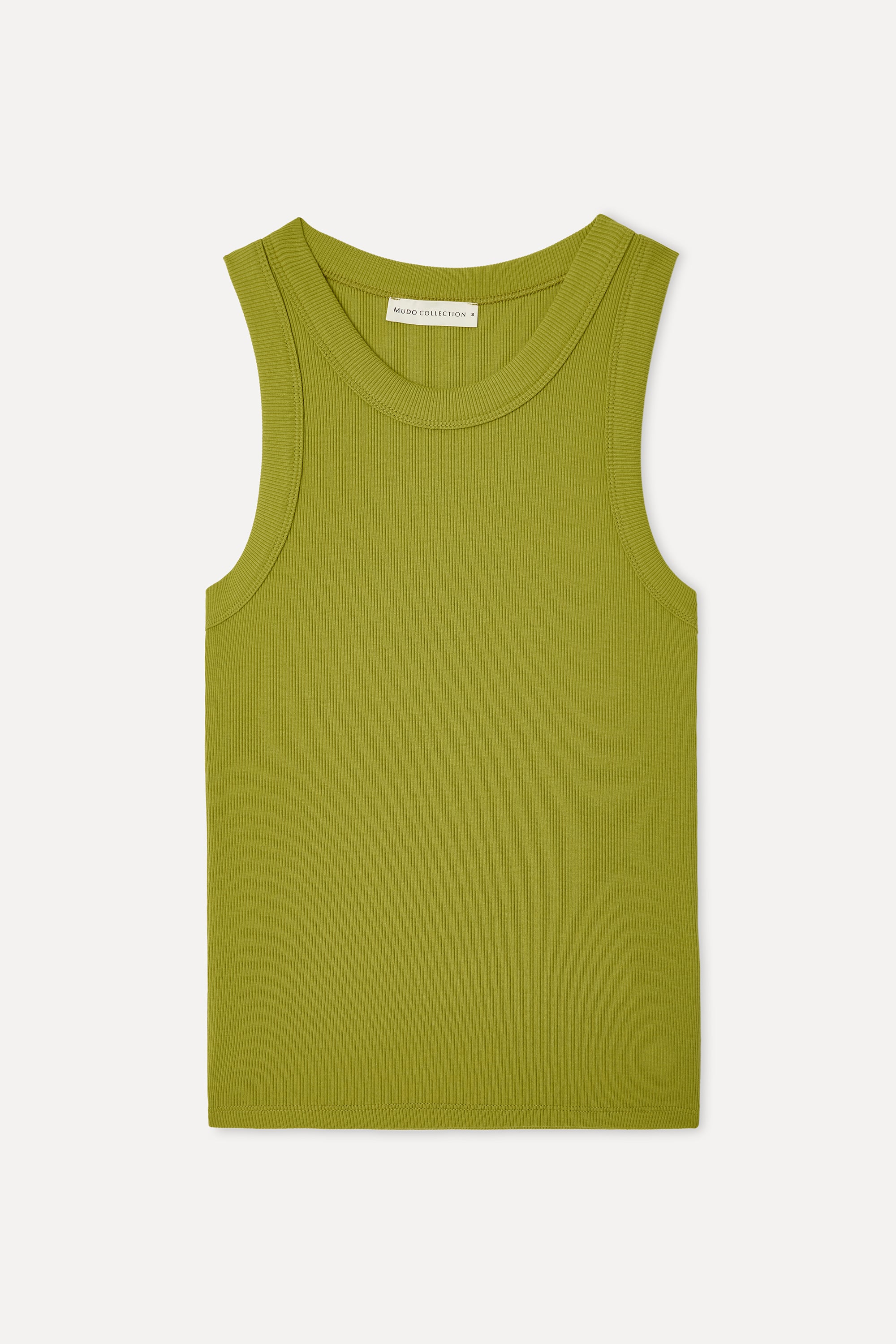 Kadın Yeşil Fitted Bisiklet Yaka Kolsuz T-Shirt