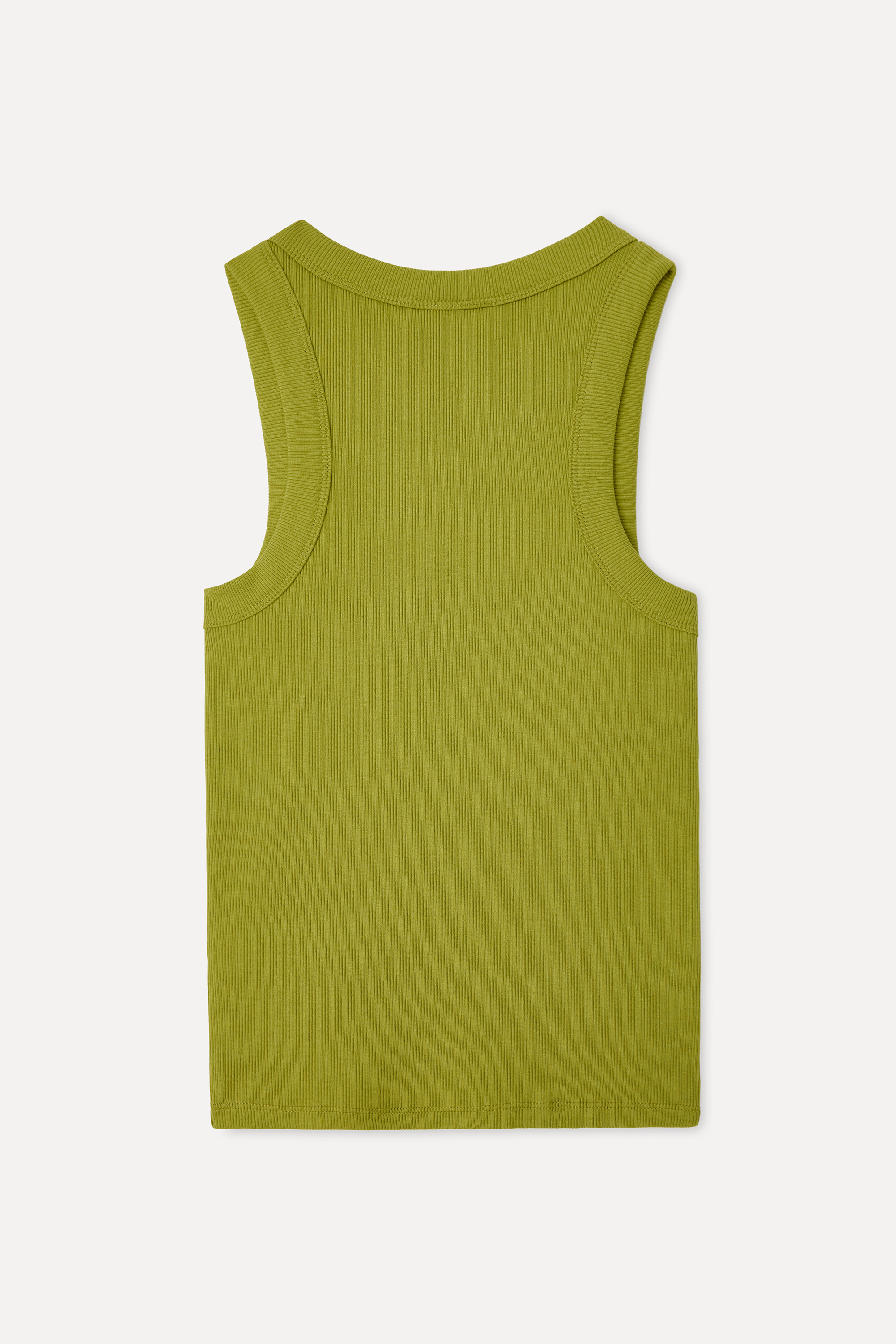 Kadın Yeşil Fitted Bisiklet Yaka Kolsuz T-Shirt