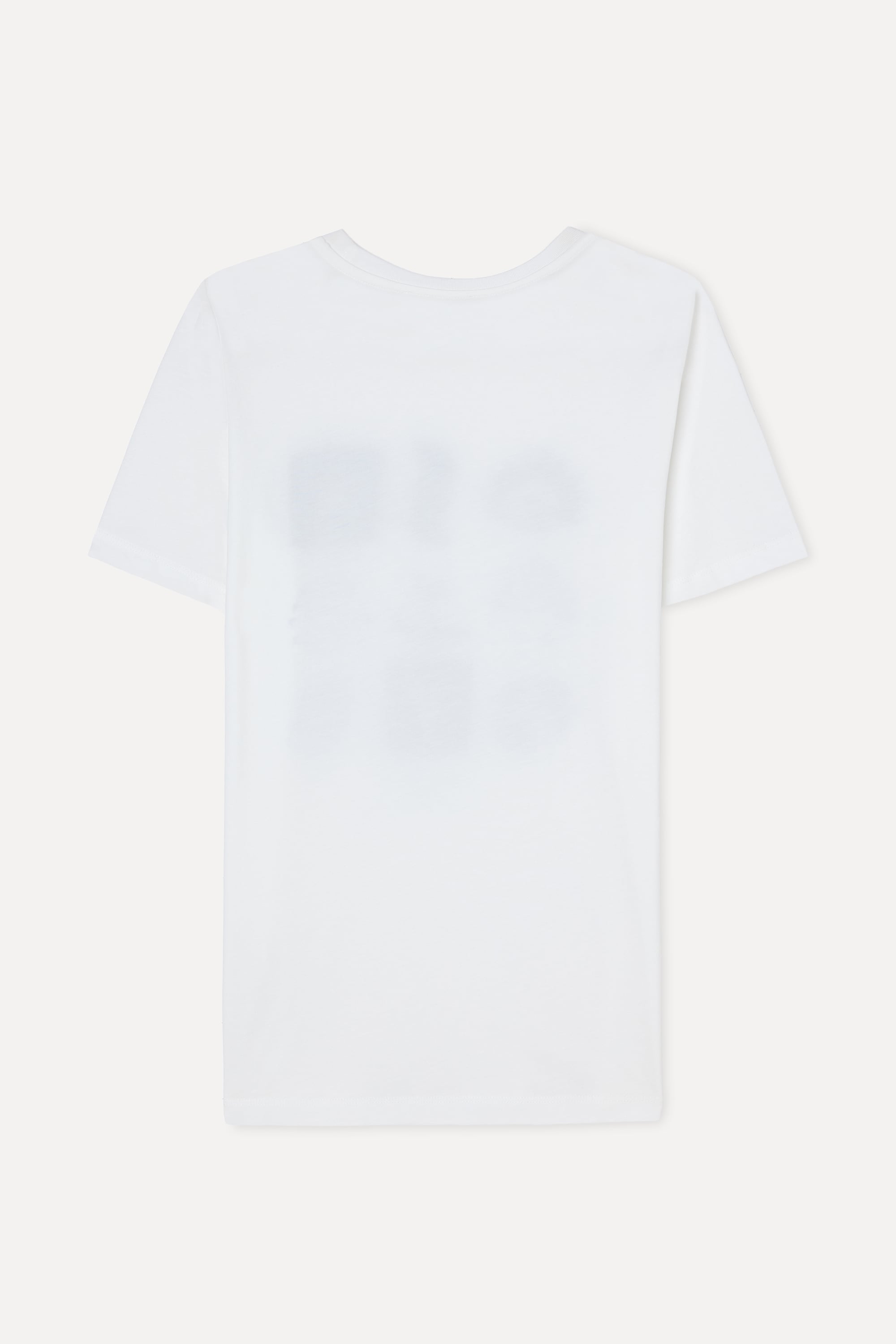 Kadın Kırık Beyaz Baskılı Bisiklet Yaka T-Shirt