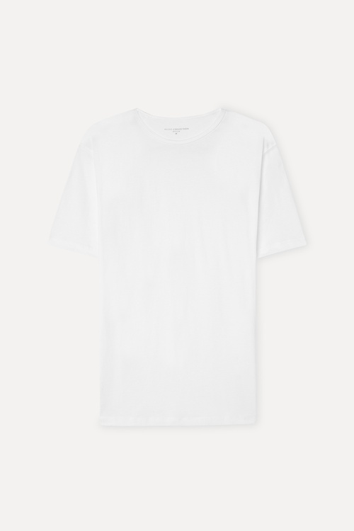 Erkek Beyaz Bisiklet Yaka T-Shirt