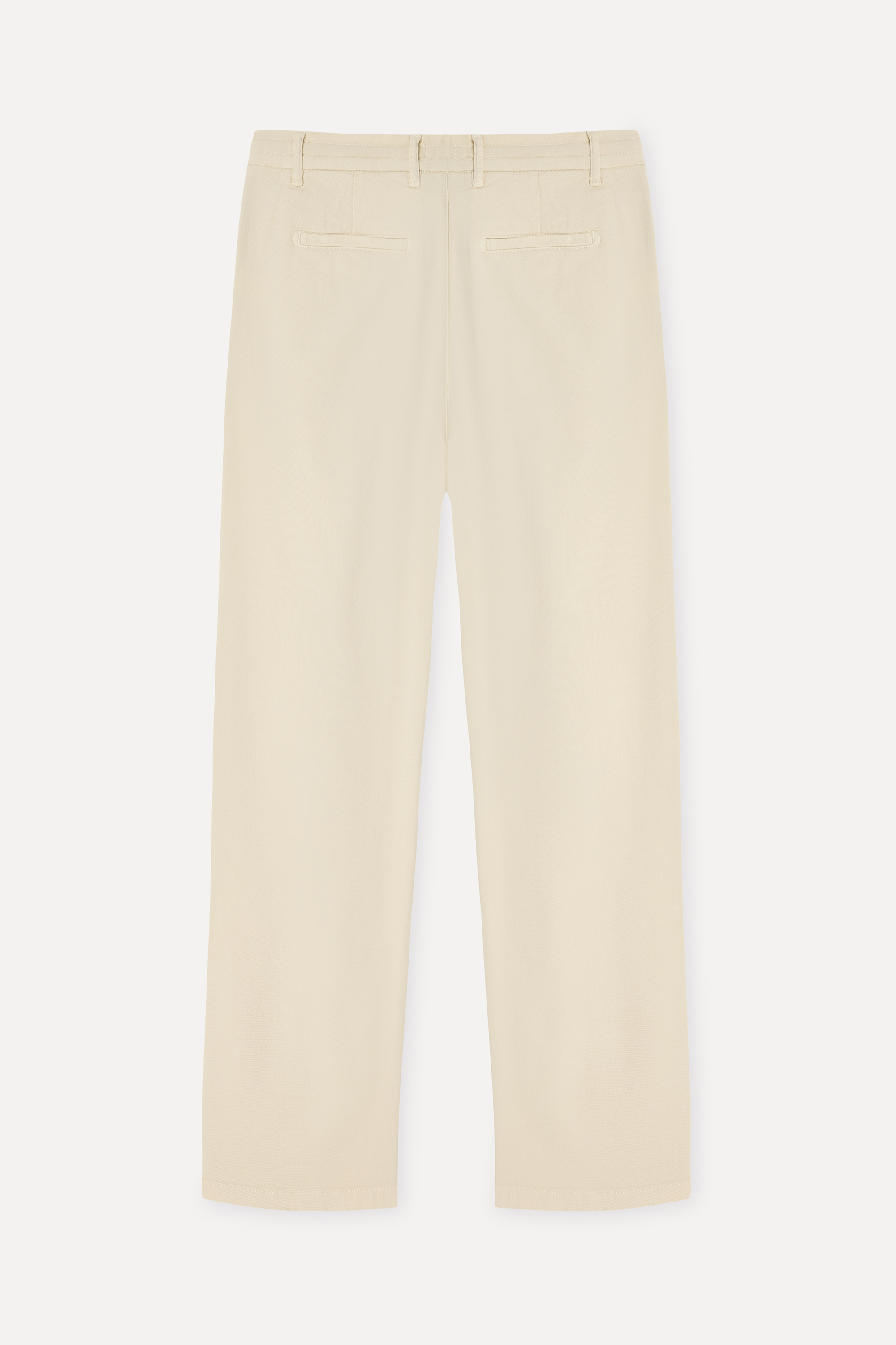 Erkek Kemik Rengi Beli Bağlamalı Tapered Fit Chino Pantolon