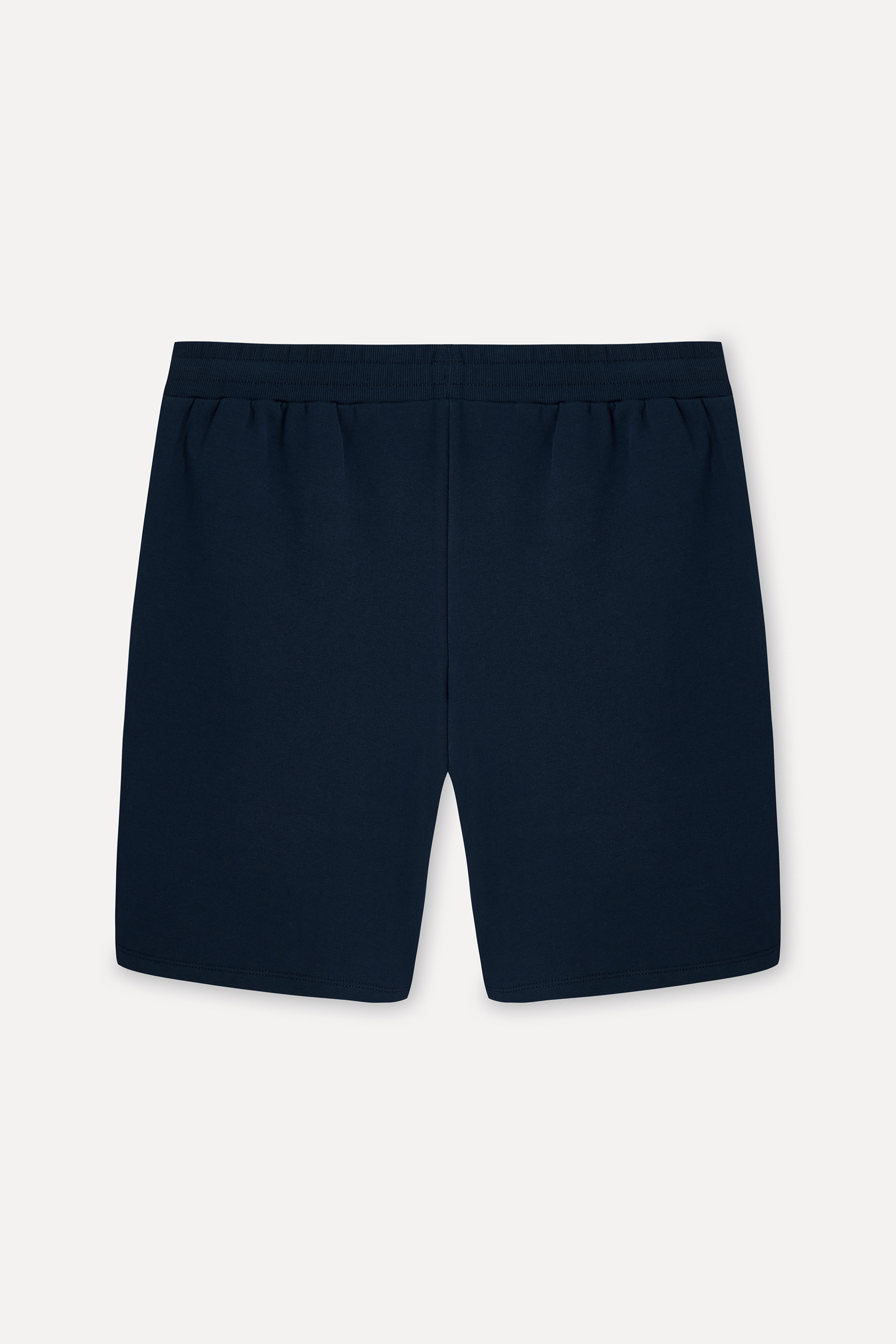 Erkek Lacivert Straight Fit Beli Bağlamalı Şort
