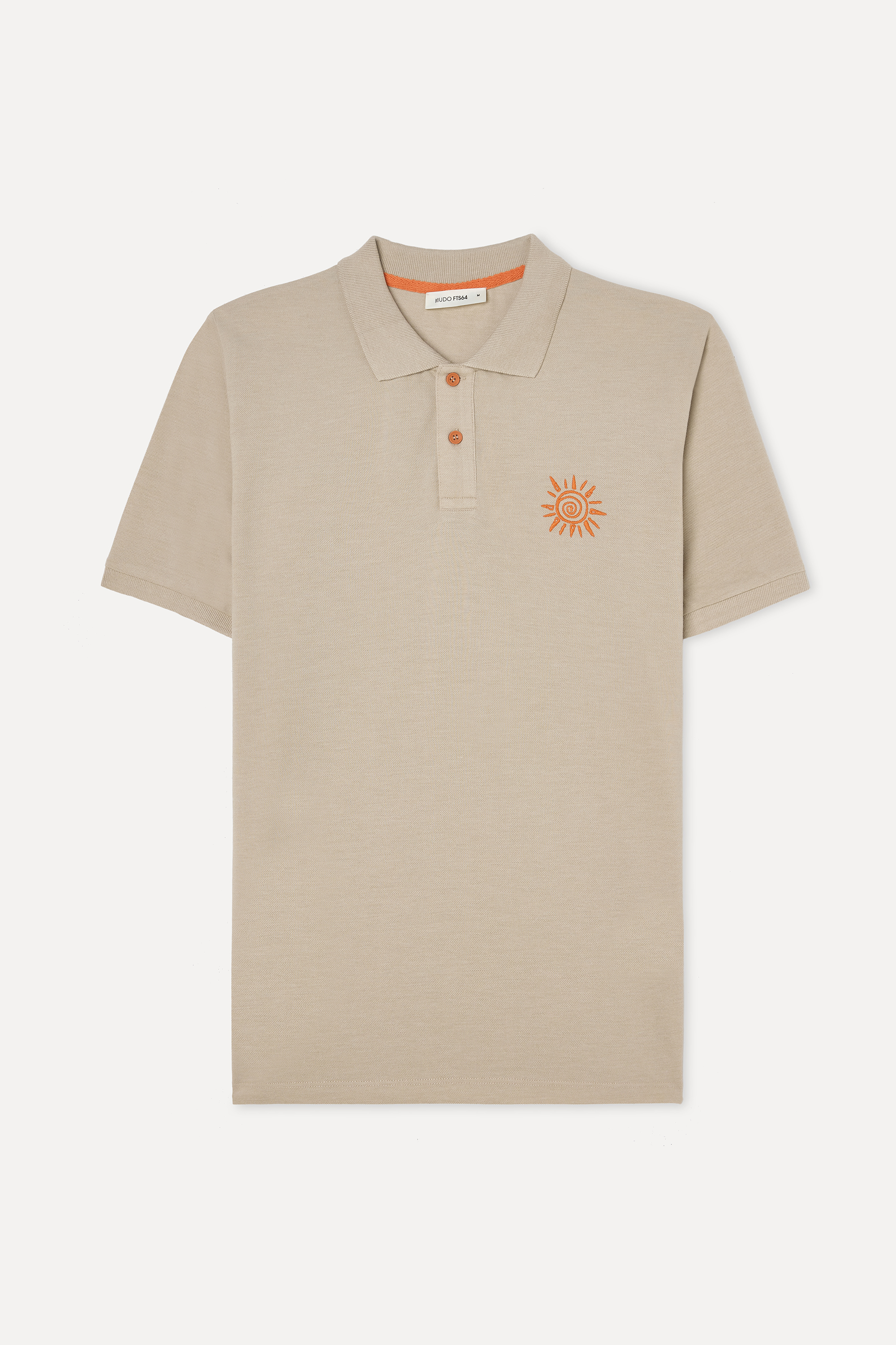 Erkek Bej Nakışlı Polo Yaka T-Shirt