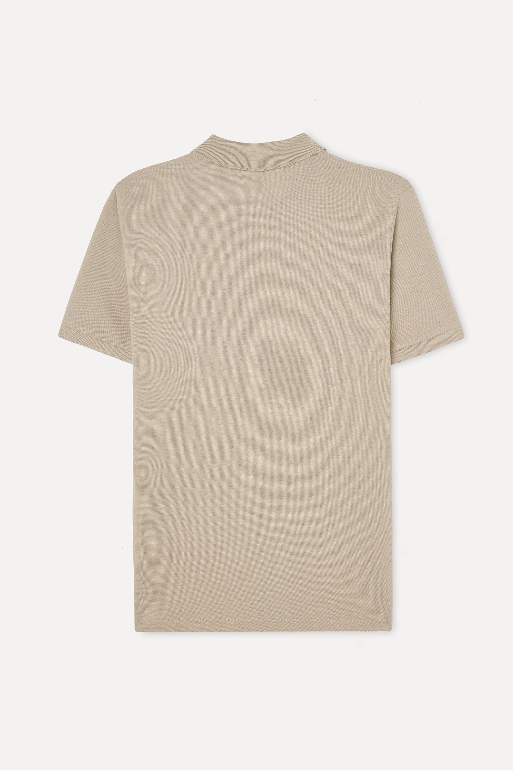 Erkek Bej Nakışlı Polo Yaka T-Shirt