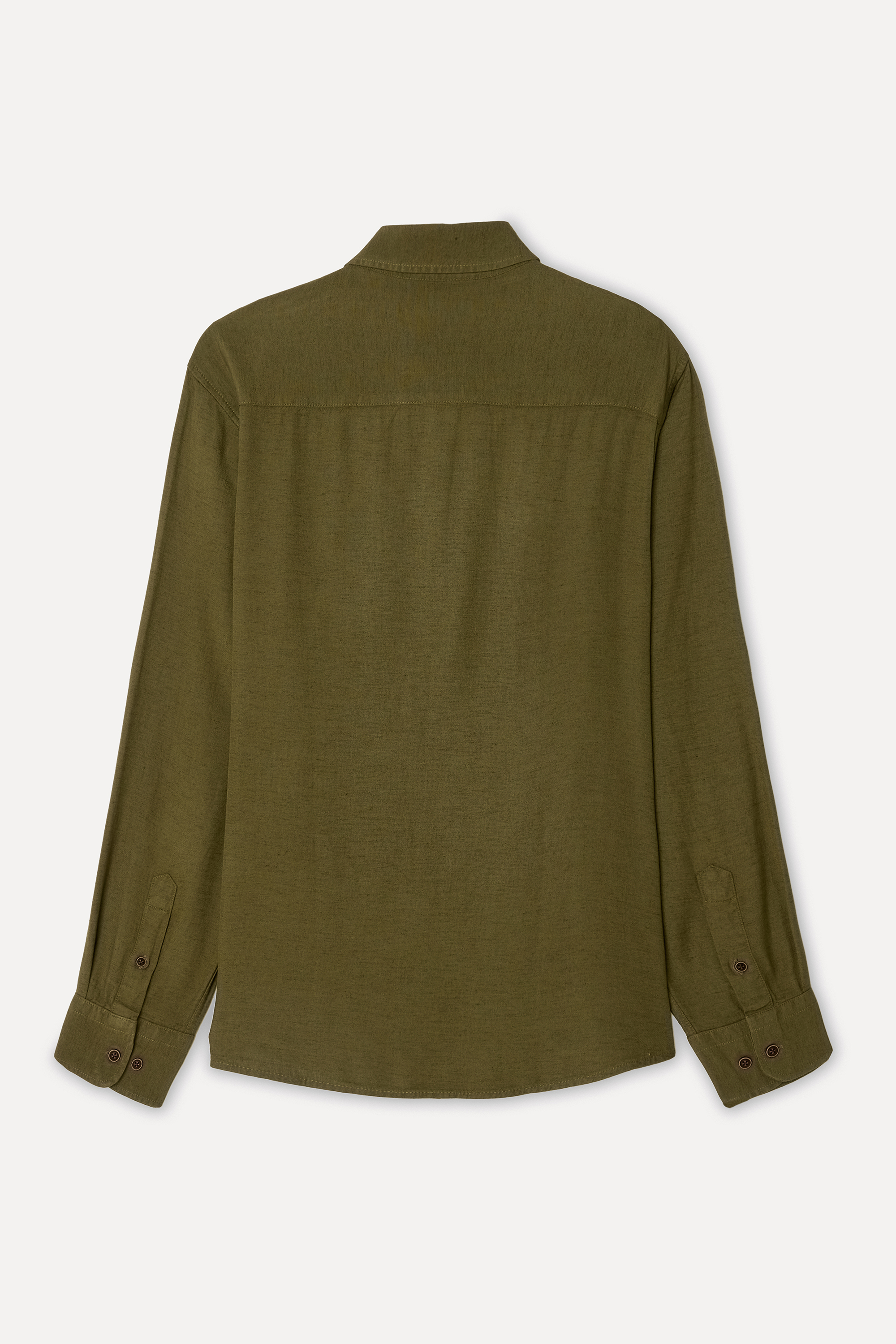 Erkek Haki Regular Fit Uzun Kollu Gömlek