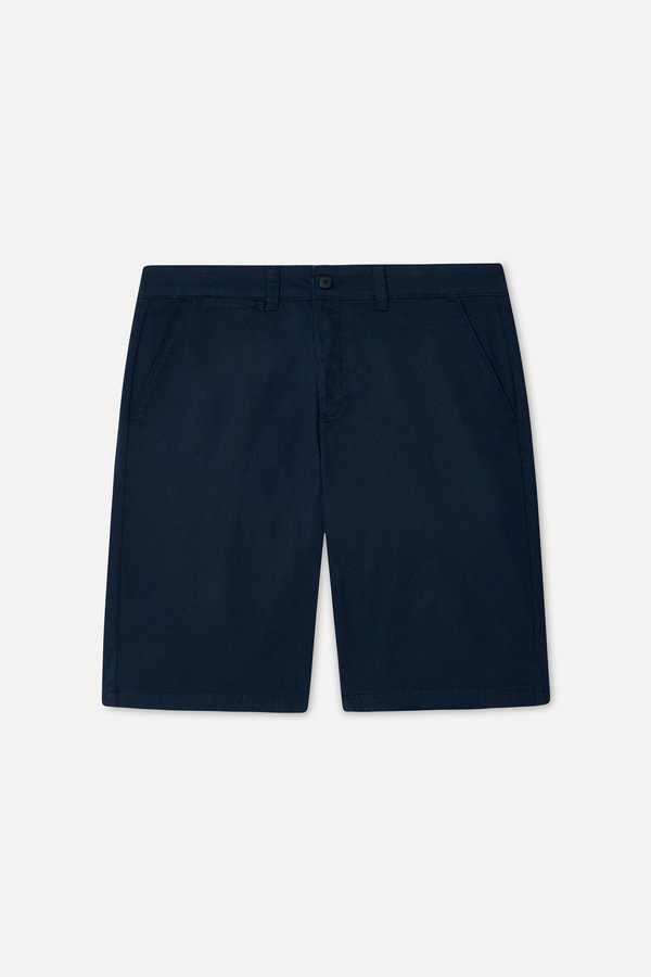 Erkek Lacivert Straight Fit Chino Şort