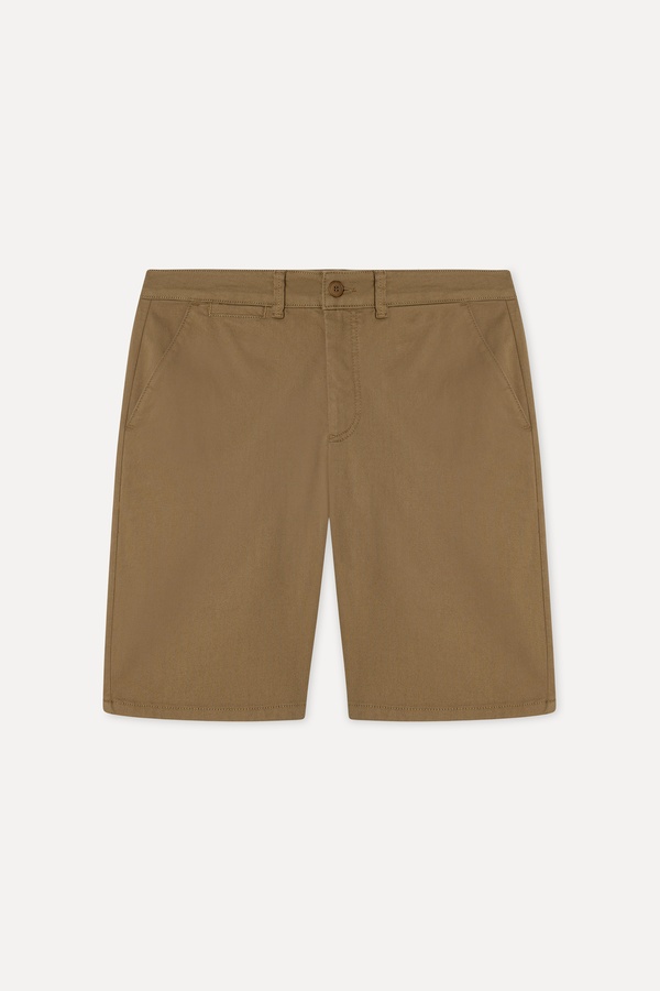 Erkek Kahverengi Straight Fit Chino Şort