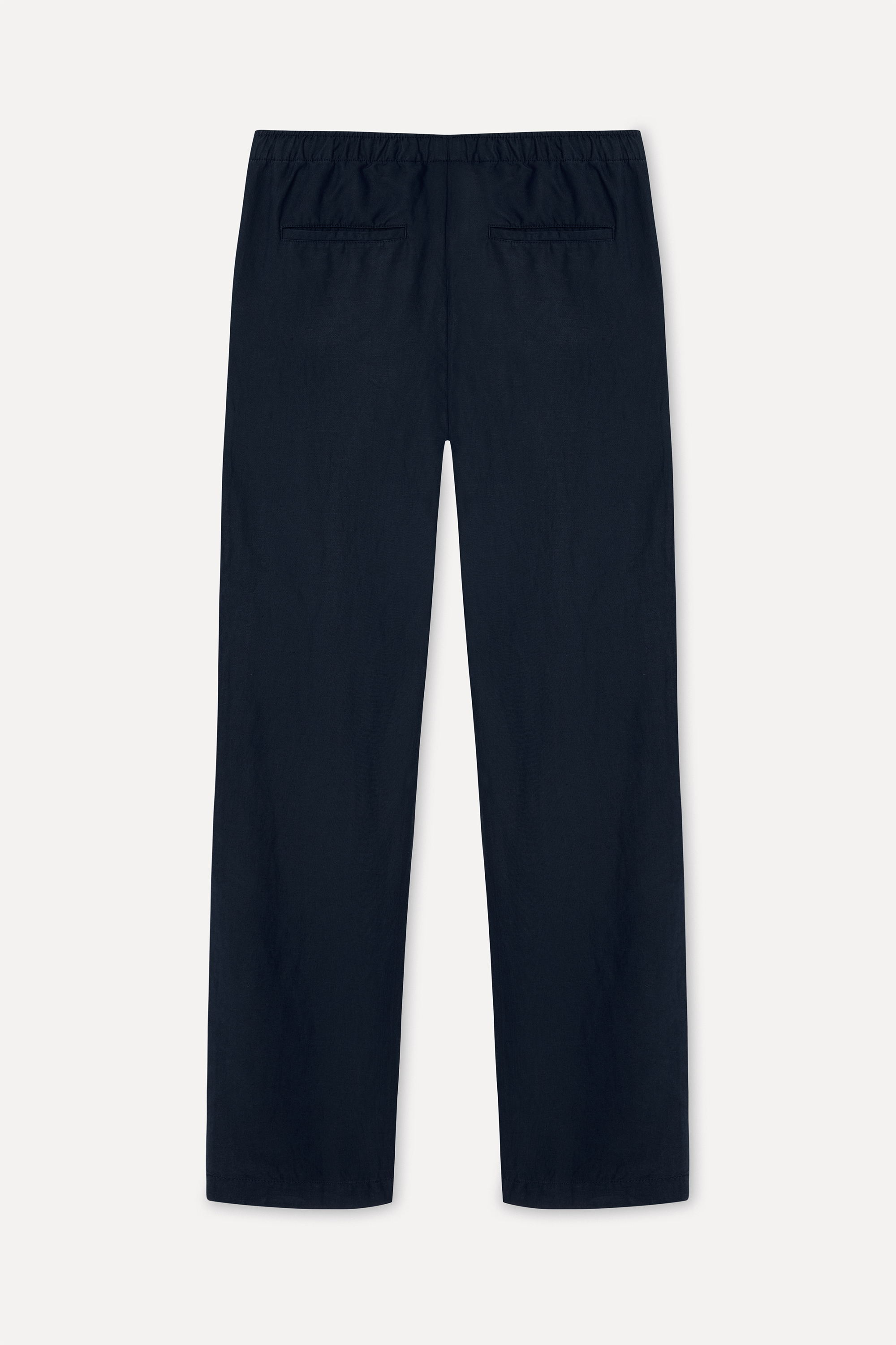 Erkek Lacivert Loose Fit Beli Bağlamalı Chino Pantolon