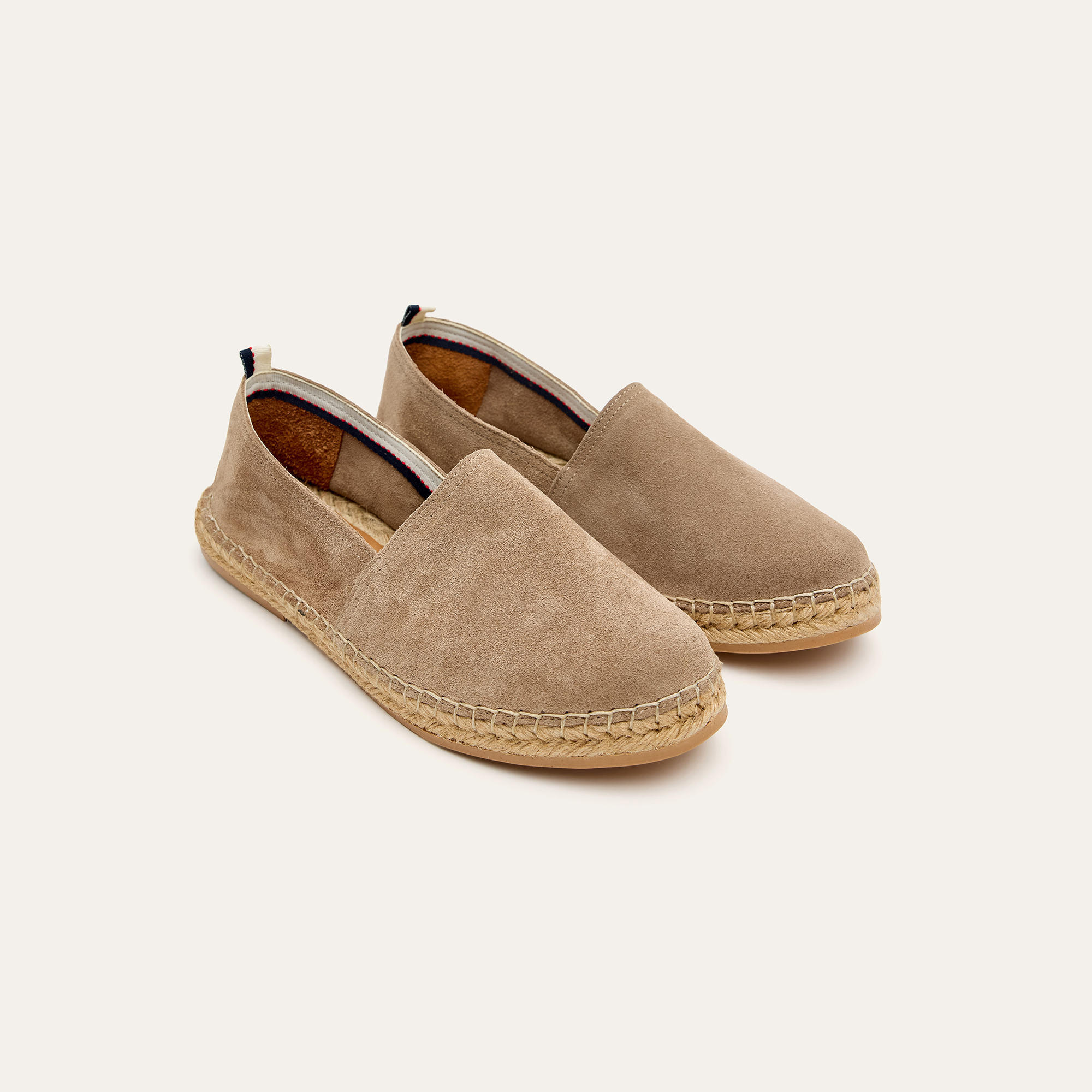 Erkek Vizon Rengi Deri Espadril Ayakkabı