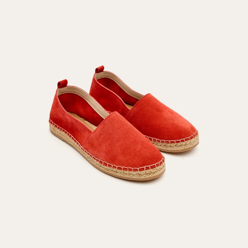 Kadın Kırmızı Deri Espadril Ayakkabı