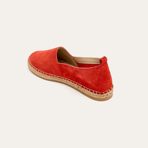 Kadın Kırmızı Deri Espadril Ayakkabı