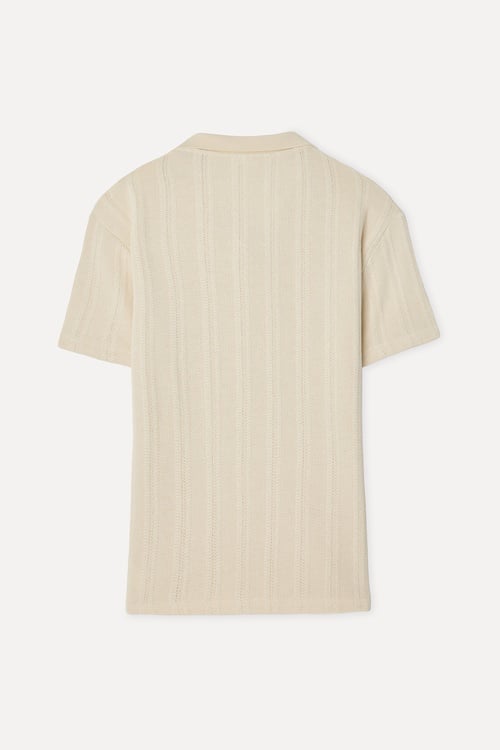  Erkek Ekru Comfort Fit Polo Yaka T-Shirt