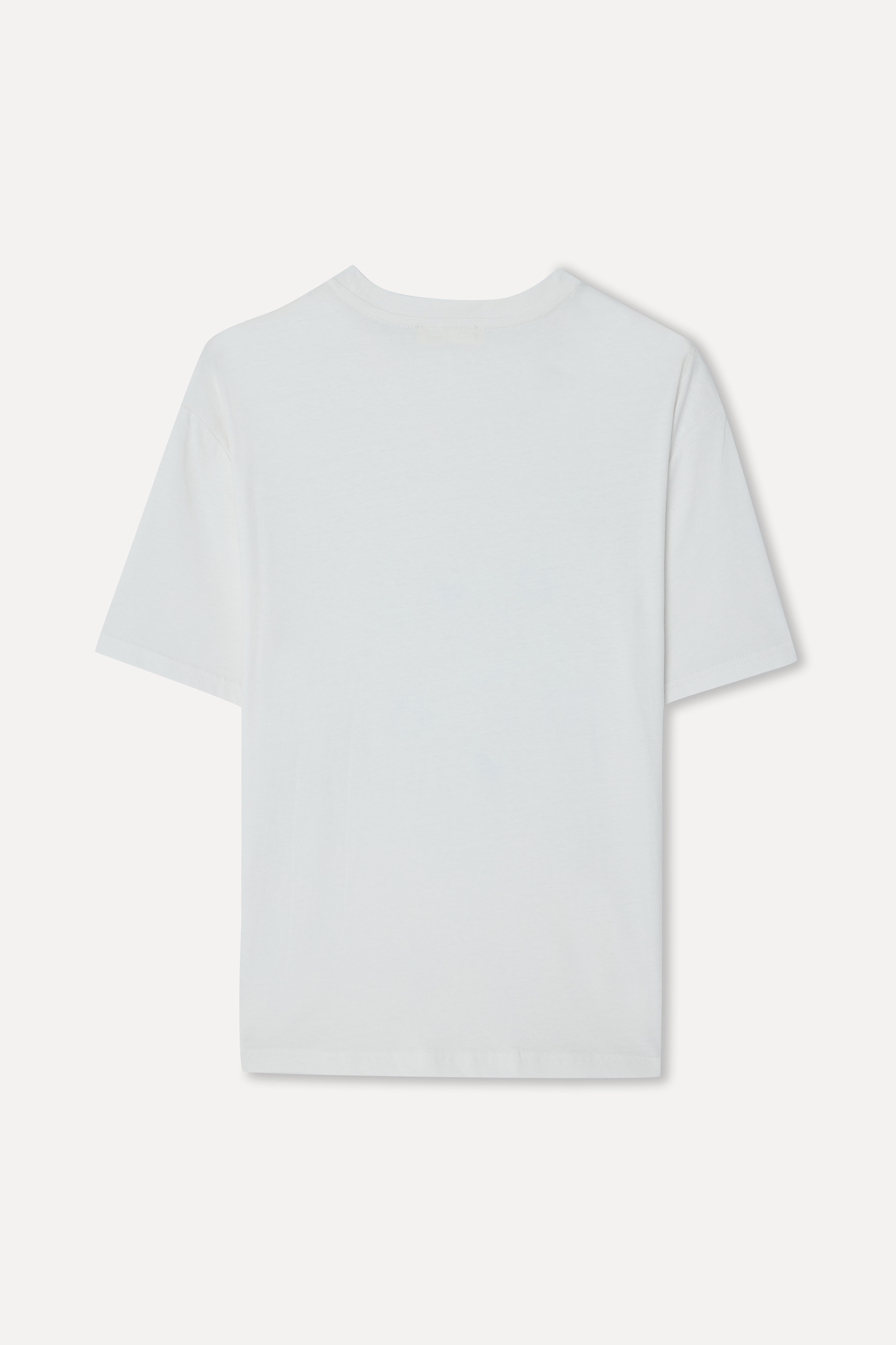 Kadın Kırık Beyaz Baskılı Bisiklet Yaka T-Shirt