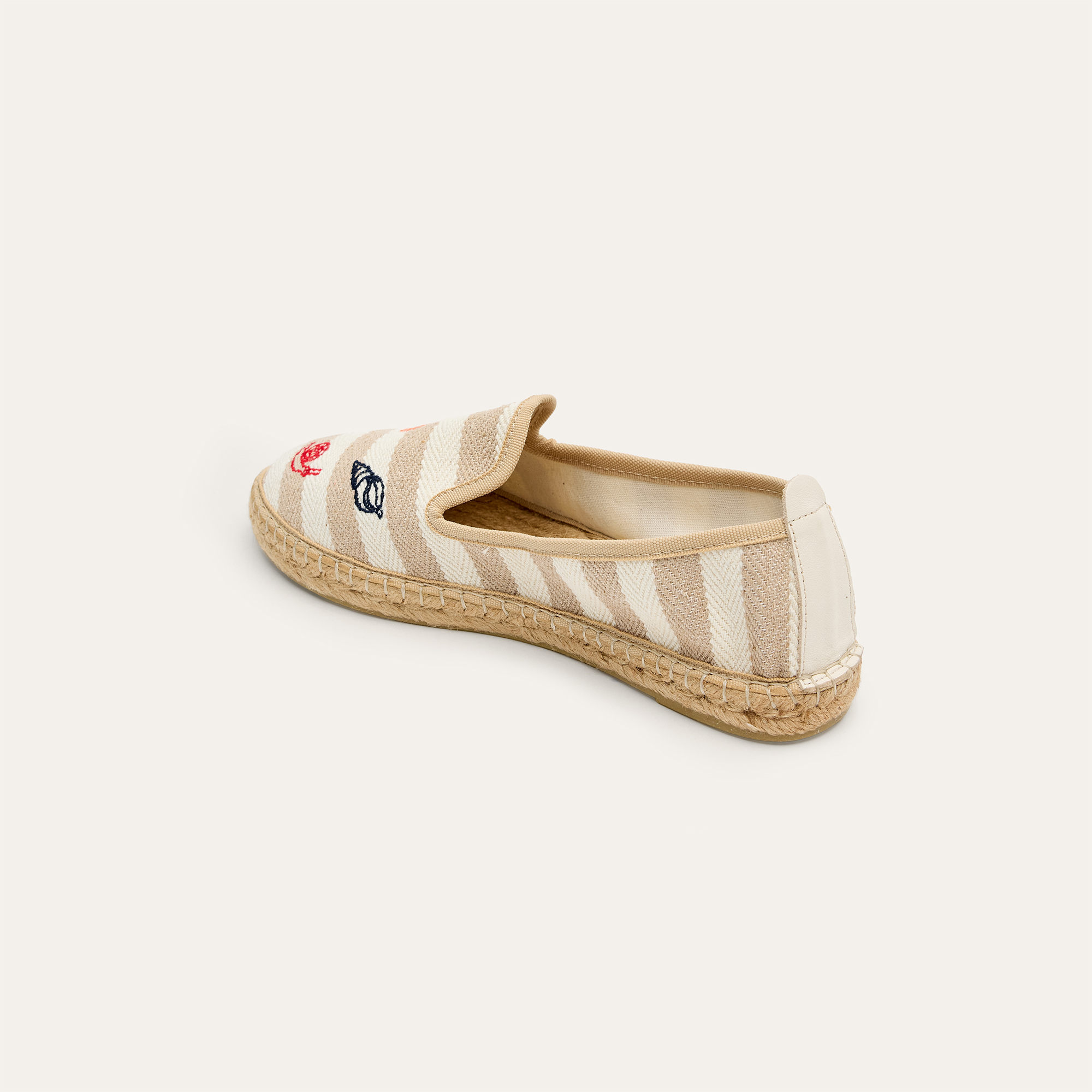 Kadın Ekru Nakışlı Espadril Ayakkabı