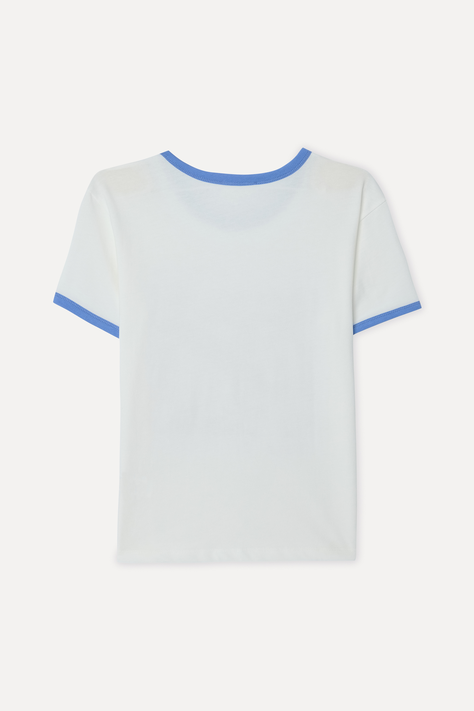 Kadın Kırık Beyaz Loose Fit Bisiklet Yaka T-Shirt