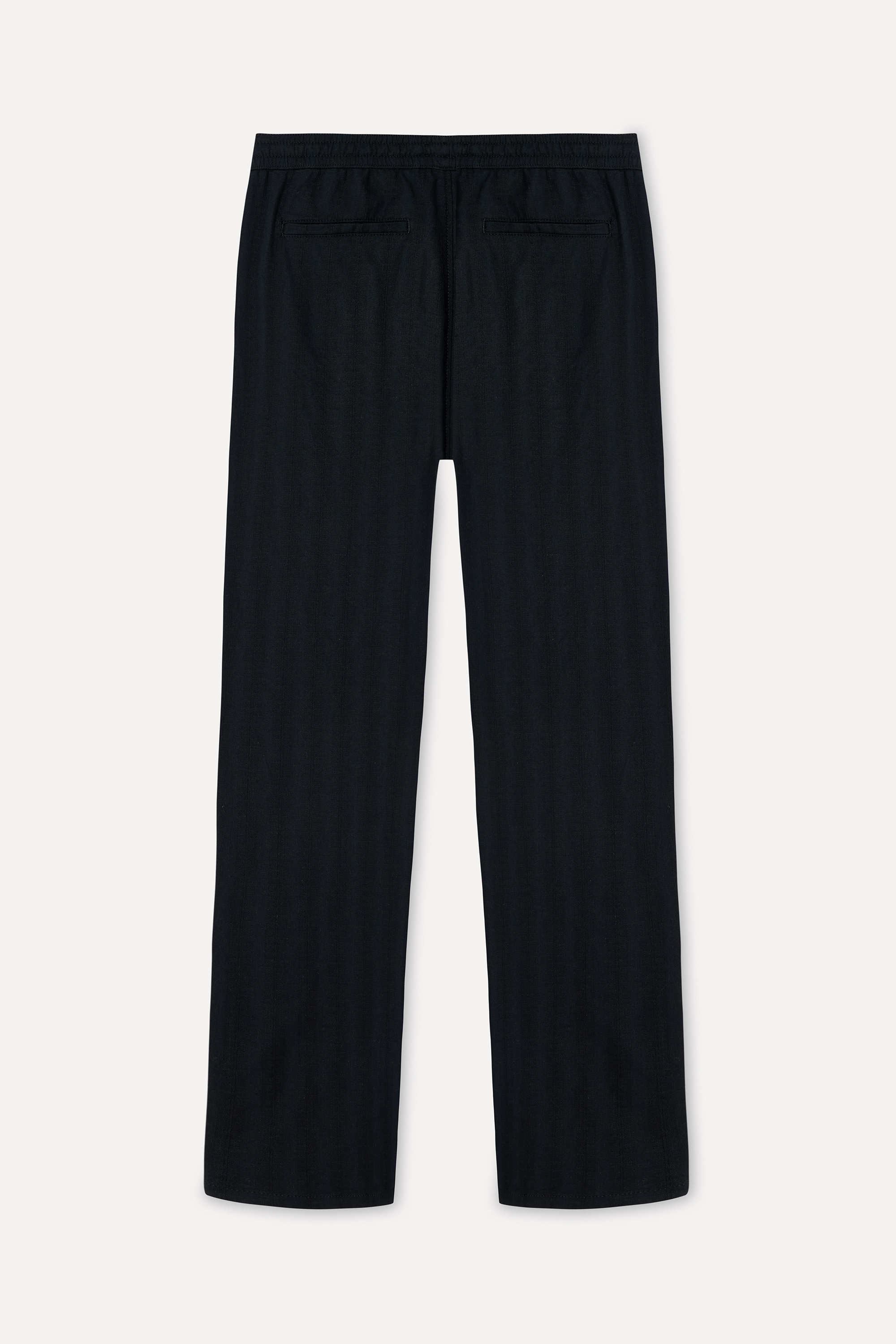 Erkek Siyah Tekstürlü Straight Fit Chino Pantolon