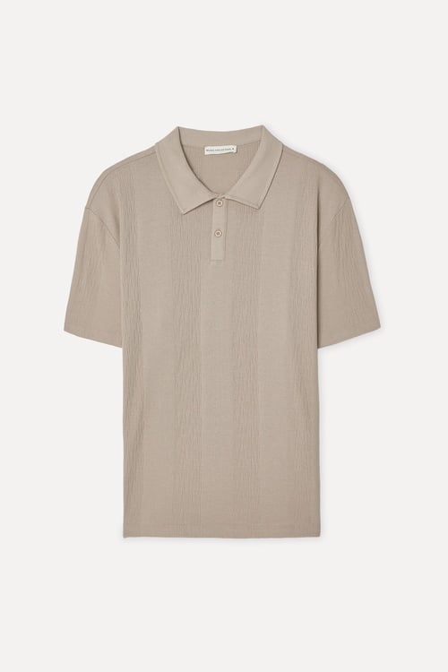 Erkek Vizon Rengi Comfort Fit Polo Yaka T-Shirt