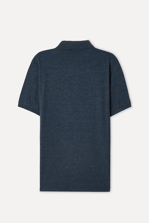  Erkek Lacivert Nakışlı Polo Yaka T-Shirt