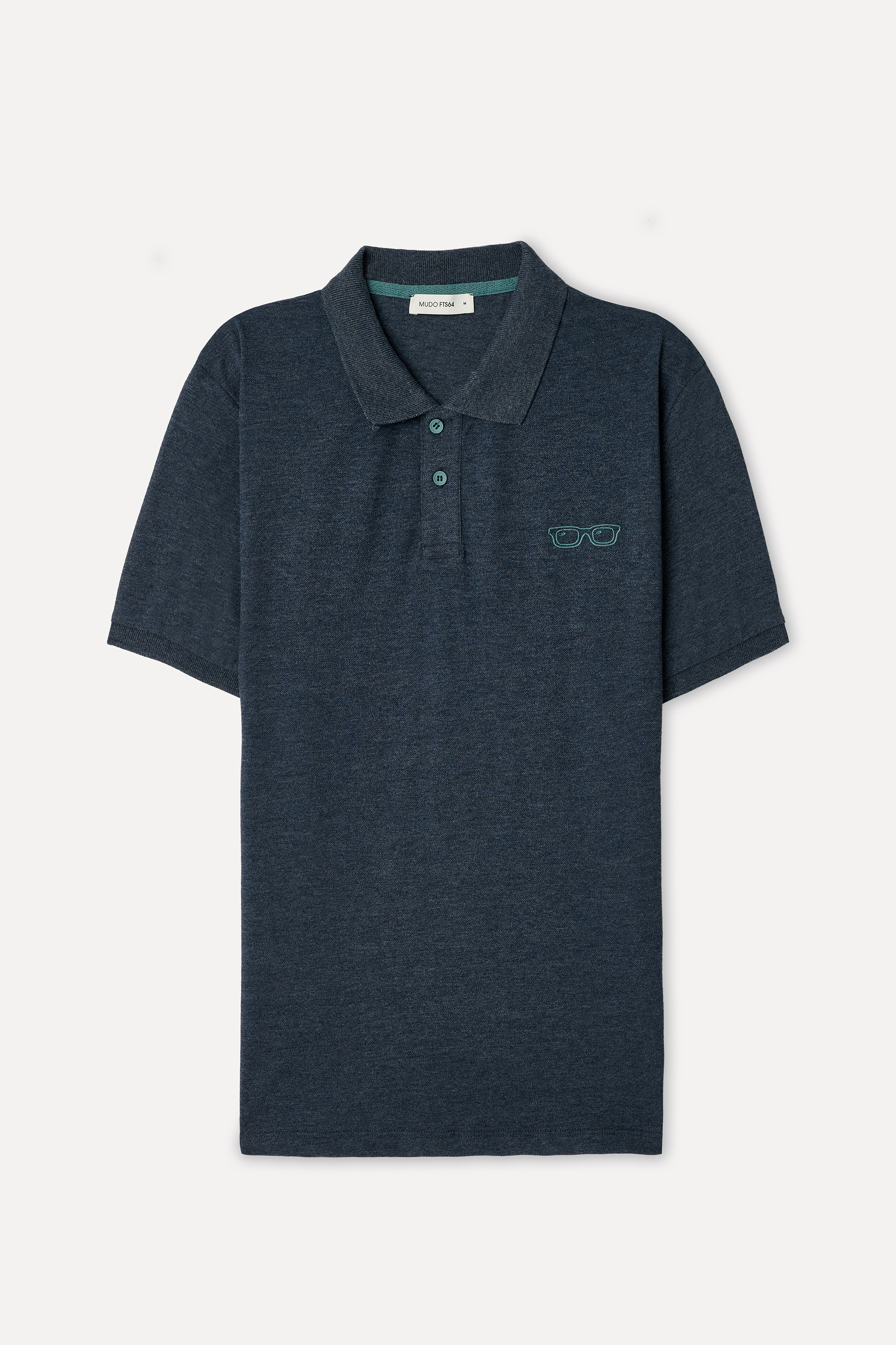 Erkek Lacivert Nakışlı Polo Yaka T-Shirt